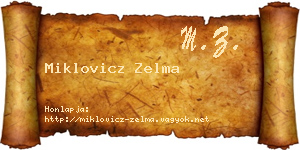 Miklovicz Zelma névjegykártya